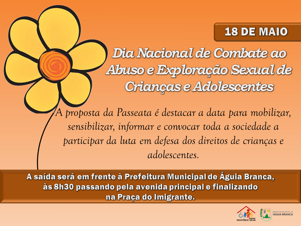 CRAS | 18 de Maio | Dia Nacional de Combate ao Abuso e Exploração Sexual de Crianças e Adolescentes